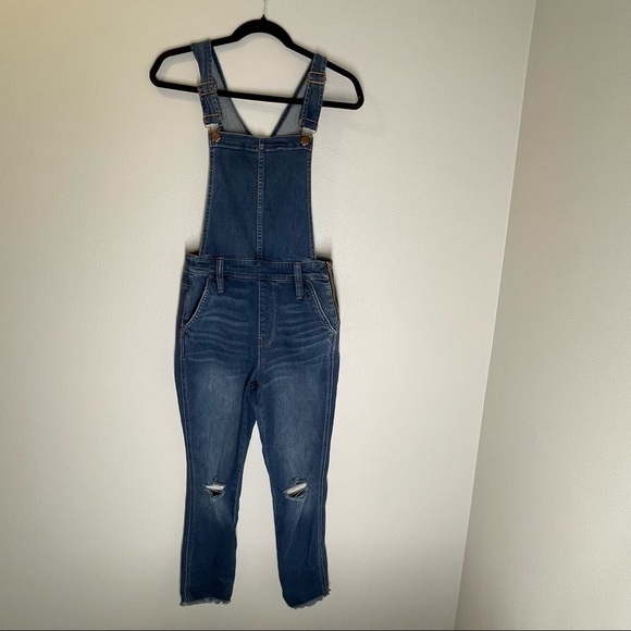 Madewell Roadtripper Overalls Brodie Wash Distressed Frayed Hem Size XS Women’s - Picture 5 of 14